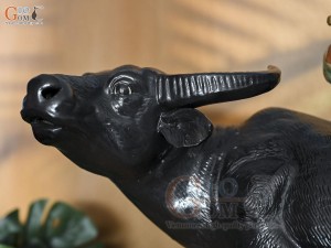 Tượng mục đồng cưỡi trâu thổi sáo, dài 45cm