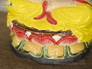 Tượng Ngài A Di Đà ngồi đài sen men màu, cao 35cm