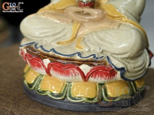 Tượng Ngài A Di Đà ngồi đài sen men rạn, cao 35cm