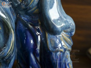 Tượng ông lão mai men xanh, cao 33cm (ghép cây)