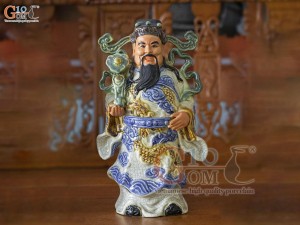 Tượng ông Lộc men rạn cổ cao, 27cm