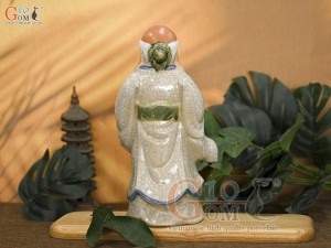 Tượng ông Thọ men rạn cổ ghép cây, cao 27cm