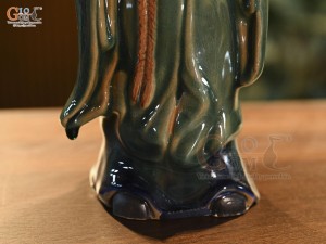 Tượng ông Thọ men xanh ghép cây, cao 28cm