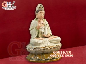 Tượng Phật Bà Quan Âm men rạn, cao 80cm