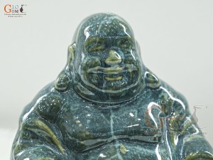 Tượng Phật Di Lạc men cẩm thạch, cao 17cm