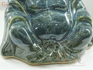 Tượng Phật Di Lạc men cẩm thạch, cao 17cm