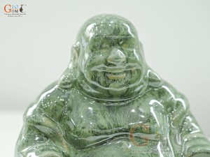 Tượng Phật Di Lạc men thiên thanh, cao 17cm