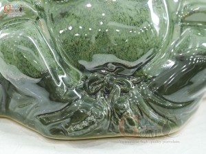 Tượng Phật Di Lạc men thiên thanh, cao 17cm