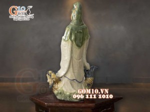 Tượng Quan Âm cưỡi Cá Chép hoá Rồng, cao 50cm