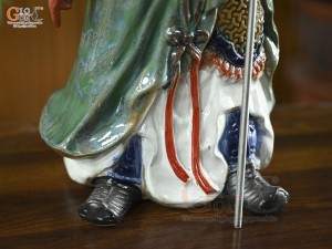 Tượng Quan Công men xanh, cao 46cm