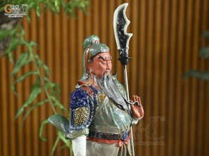 Tượng Quan Công men xanh, cao 46cm