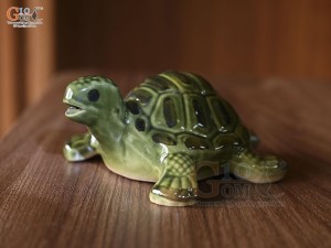 Tượng Rùa men xanh, dài 14cm
