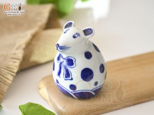 Tượng sứ decor dáng Chuột, cao 7cm