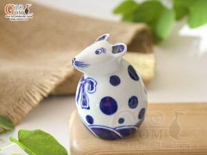 Tượng sứ decor dáng Chuột, cao 7cm