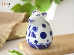 Tượng sứ decor dáng Chuột, cao 7cm