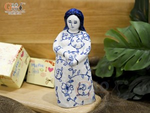 Tượng sứ decor dáng cô gái, cao 20cm