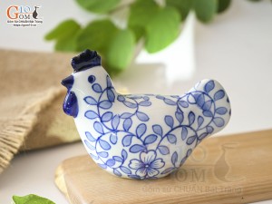 Tượng sứ decor dáng Gà, cao 8cm