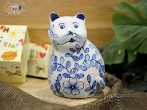 Tượng sứ decor dáng Gấu, cao 13cm