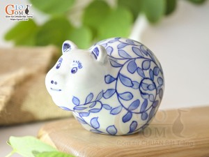 Tượng sứ decor dáng Gấu mèo, cao 7cm