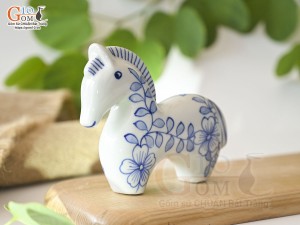 Tượng sứ decor dáng Ngựa, cao 10cm