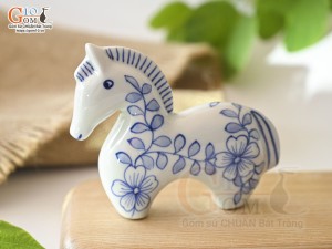 Tượng sứ decor dáng Ngựa, cao 10cm