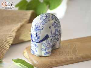 Tượng sứ decor dáng Voi, cao 9.5cm
