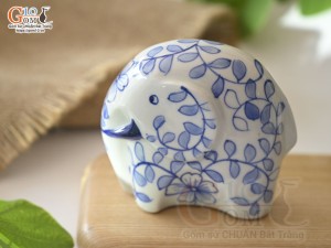 Tượng sứ decor dáng Voi, cao 9.5cm