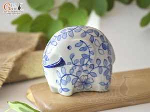 Tượng sứ decor dáng Voi, cao 9.5cm
