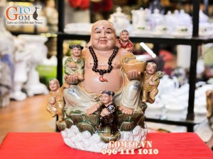 Tượng sứ Di Lạc Ngũ Phúc 36cm