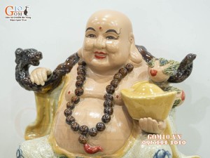 Tượng sứ Di Lạc Phúc Mãn Đường, cao 36cm