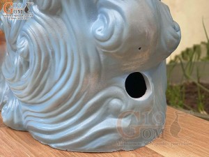 Tượng sứ men màu Cá Chép Hóa Rồng, cao 54cm