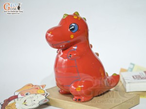 Khủng long tiết kiệm dáng đứng màu đỏ, cao 21cm