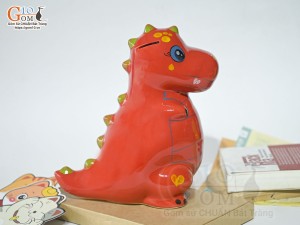 Khủng long tiết kiệm dáng đứng màu đỏ, cao 21cm