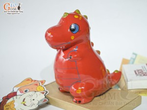Khủng long tiết kiệm dáng đứng màu đỏ, cao 21cm