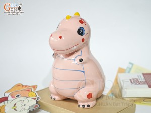 Khủng long tiết kiệm dáng đứng màu hồng, cao 21cm