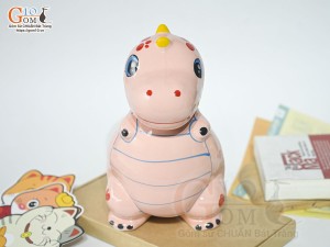 Khủng long tiết kiệm dáng đứng màu hồng, cao 21cm