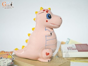 Khủng long tiết kiệm dáng đứng màu hồng, cao 21cm