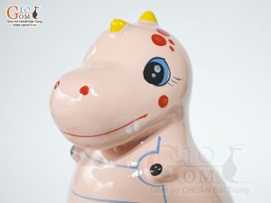 Khủng long tiết kiệm dáng đứng màu hồng, cao 21cm