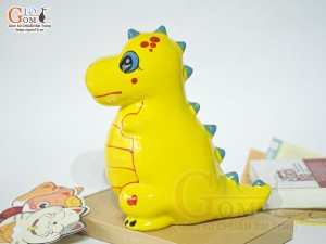 Khủng long tiết kiệm dáng đứng màu vàng, cao 21cm