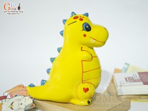 Khủng long tiết kiệm dáng đứng màu vàng, cao 21cm
