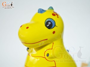 Khủng long tiết kiệm dáng đứng màu vàng, cao 21cm