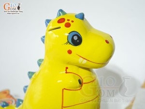 Khủng long tiết kiệm dáng đứng màu vàng, cao 21cm