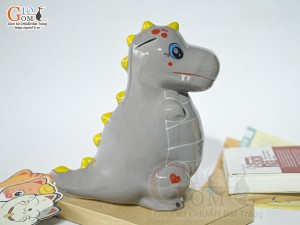 Khủng long tiết kiệm dáng đứng màu xám, cao 21cm