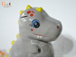 Khủng long tiết kiệm dáng đứng màu xám, cao 21cm