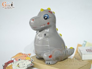 Khủng long tiết kiệm dáng đứng màu xám, cao 21cm