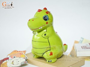 Khủng long tiết kiệm dáng đứng màu xanh, cao 21cm