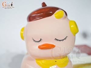 Vịt sứ tiết kiệm màu hồng, cao 20cm