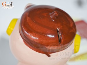 Vịt sứ tiết kiệm màu hồng, cao 20cm