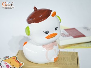 Vịt sứ tiết kiệm màu trắng, cao 20cm