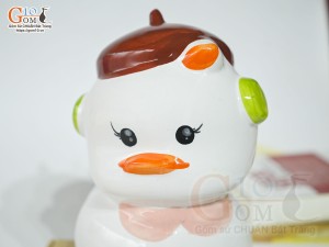 Vịt sứ tiết kiệm màu trắng, cao 20cm